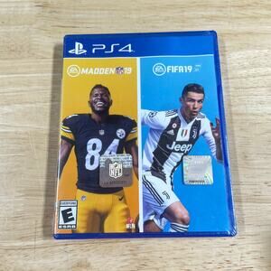 PS4 Madden 19 & FIFA 19 2 Disc Video Game New Sealed